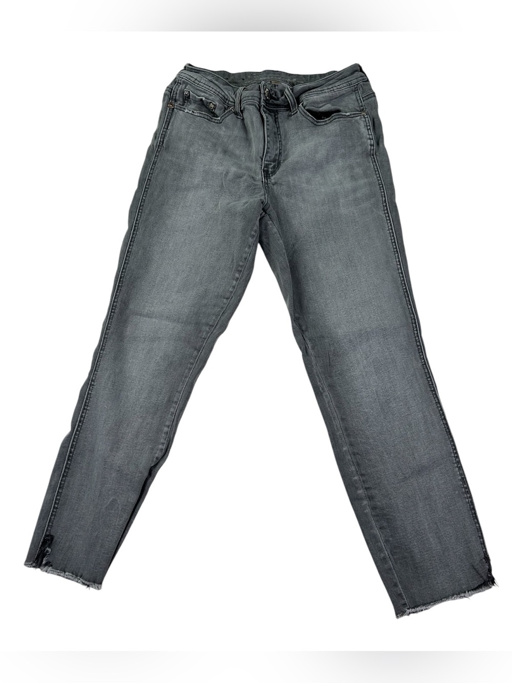 Seven7 Hamilton High Rise Ankle Skinny Jeans Women’s 8 Gray Charcoal Raw Hem